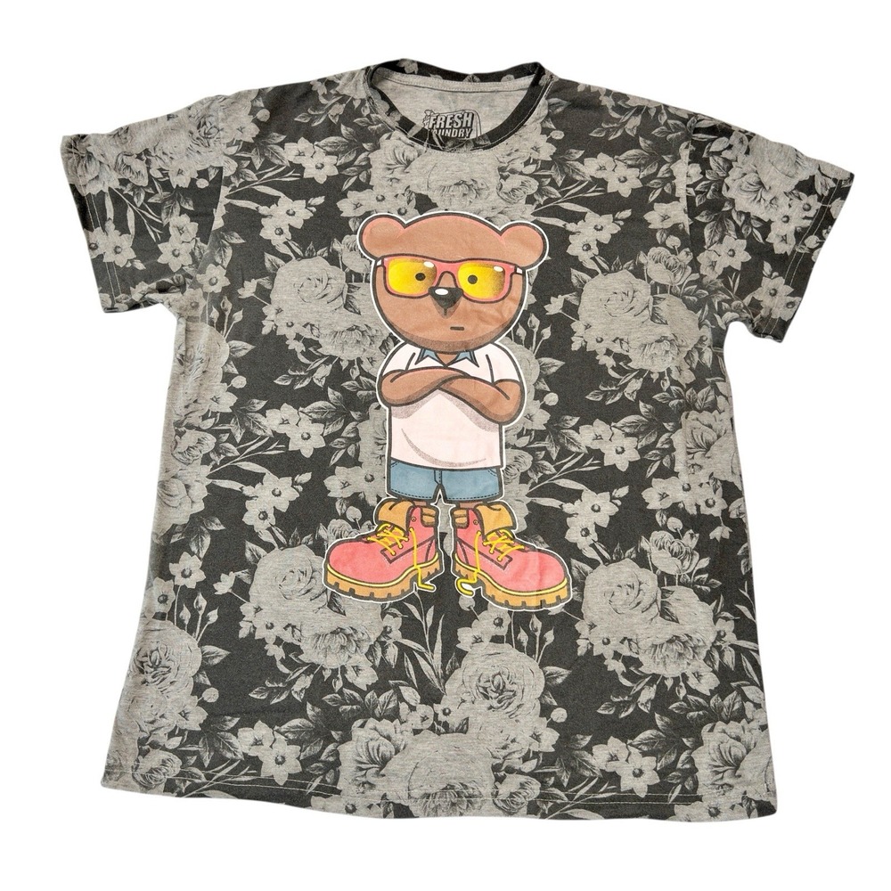 Fresh Laundry Teddy Bear Floral‎ AOP T-Shirt Mens Large